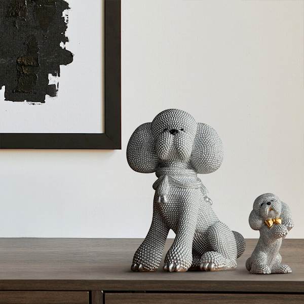 FIGURKA ELDO/1/FIG/48 10x7x15cm 478830 PUDEL SREBRNY EUROFIRANY