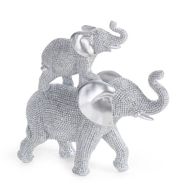 FIGURKA ELDO/1/FIG/61 17x6x17cm 486145 SŁONIE SREBRNE EUROFIRANY