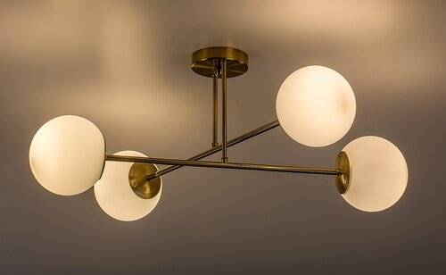 RAB.71082 KIARA 4xE27 LAM.SUFIT.ZŁOTA KLOSZ KULE