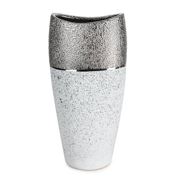 WAZON MILO/WAZ/01 20x14x40cm 477972 BIAŁY+SREBRO EUROFIRANY