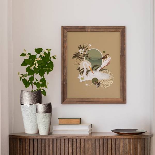 WAZON MILO/WAZ/02 14x10x28cm 477973 BIAŁY+SREBRO EUROFIRANY