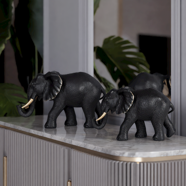 FIGURKA OLI/FIG/03 20x7x12cm 485017 SŁOŃ CZARNY EUROFIRANY