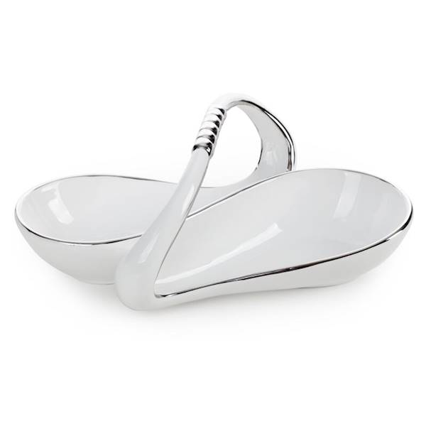 PATERA OTIS/PAT/01 25x18x11cm 477837 BIAŁO+SREBRNA EUROFIRANY