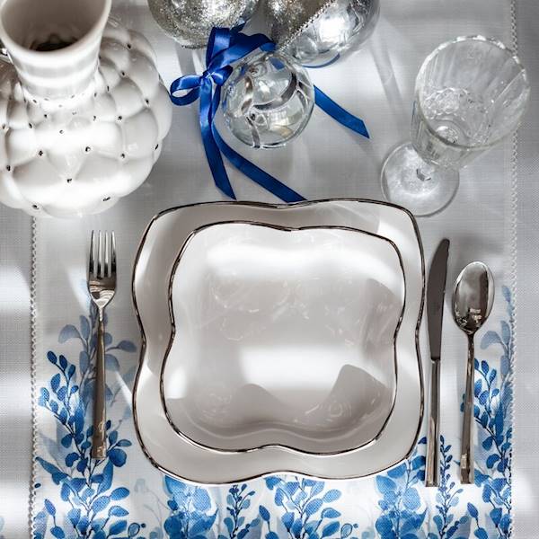 PATERA TONY/PAT/01 25x6cm 477835 BIAŁA+SREBRO EUROFIRANY