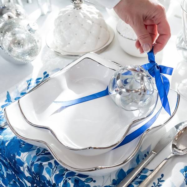 PATERA TONY/PAT/01 25x6cm 477835 BIAŁA+SREBRO EUROFIRANY