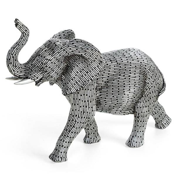 FIGURKA ZURI/1/FIG/02 27x10x21cm 486114 SŁOŃ SREBRNY EUROFIRANY