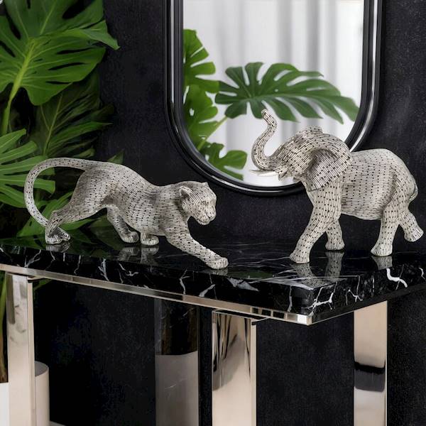 FIGURKA ZURI/1/FIG/02 27x10x21cm 486114 SŁOŃ SREBRNY EUROFIRANY