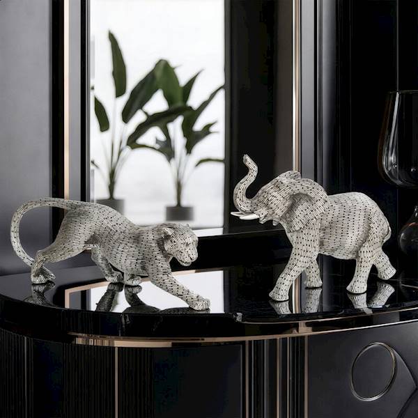 FIGURKA ZURI/1/FIG/02 27x10x21cm 486114 SŁOŃ SREBRNY EUROFIRANY