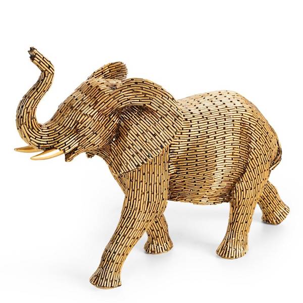 FIGURKA ZURI/2/FIG/02 27x10x21cm 486113 SŁOŃ ZŁOTY EUROFIRANY