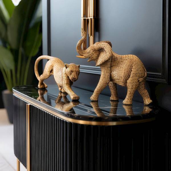 FIGURKA ZURI/2/FIG/02 27x10x21cm 486113 SŁOŃ ZŁOTY EUROFIRANY