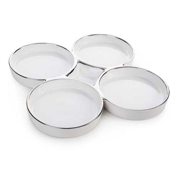 PATERA MABEL/PAT/01 25x3cm 477834 BIAŁO+SREBRNA EUROFIRANY