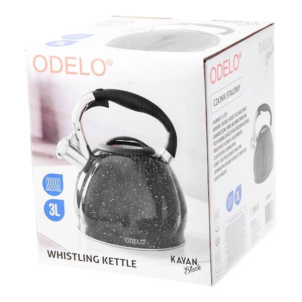 DE.CZAJNIK STAL.+GWIZDEK 3,0L OD3018 CZARNY NAKR.