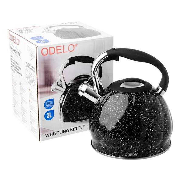 DE.CZAJNIK STAL.+GWIZDEK 3,0L OD3018 CZARNY NAKR.