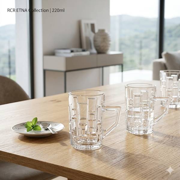 RCR ETNA 6 SZKLANEK Z UCHEM 220ml 600090