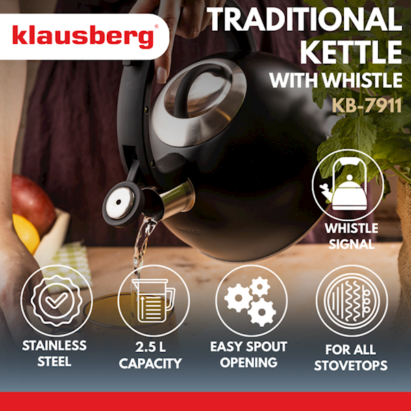 KLAUSBERG CZAJNIK 2,5L KB7911 CZARNY