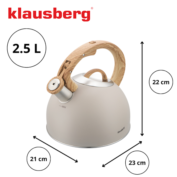 KLAUSBERG CZAJNIK 2,5L KB7913 BEŻOWY