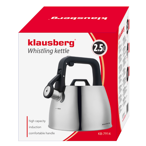 KLAUSBERG CZAJNIK 2,5L KB7914 CHROMOWY