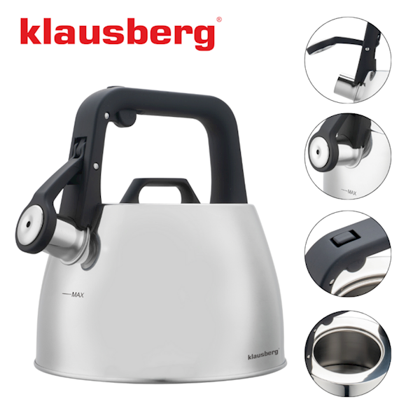 KLAUSBERG CZAJNIK 2,5L KB7914 CHROMOWY