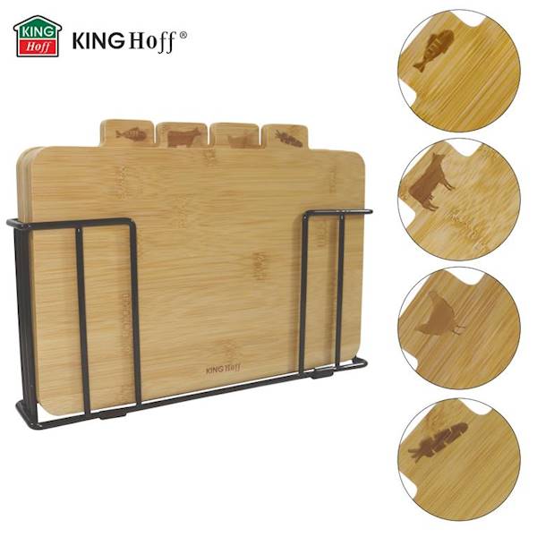 KINGHOFF ZESTAW 4 DESEK BAMBUS.+STOJAK KH2010
