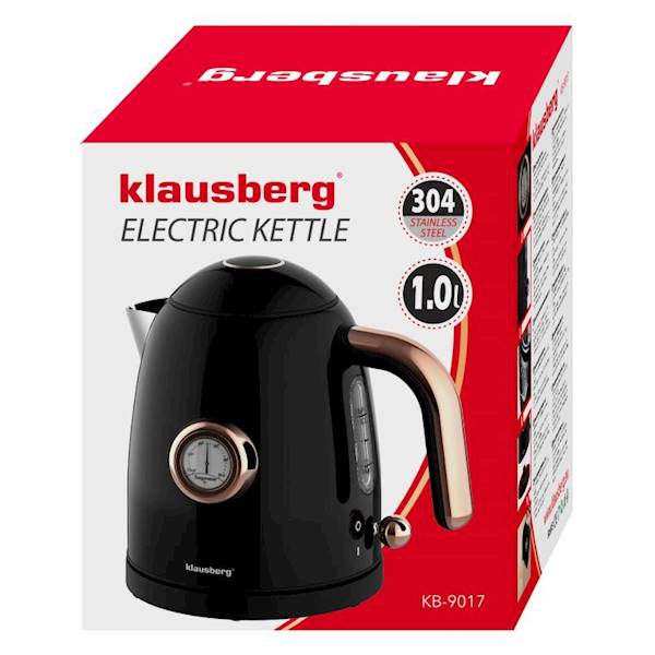 KLAUSBERG CZAJNIK ELEKT. 1,0L CZARNO/ZŁOTY KB9017