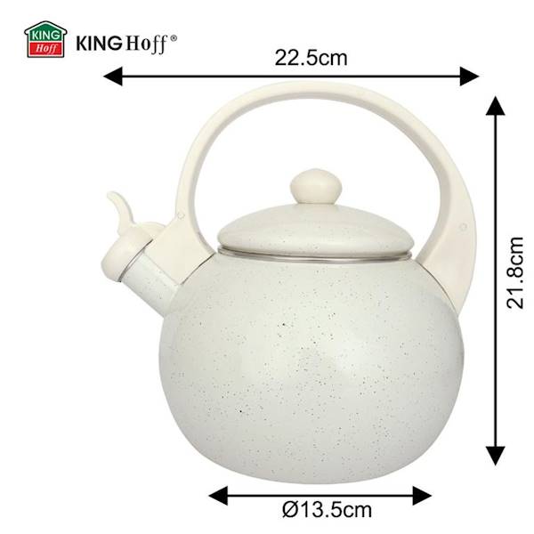 KINGHOFF CZAJNIK 2,0L KB2040 EMALIOWANY KREMOWY