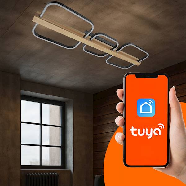 SMART LAMPA SUFIT.LT006 68W+TUYA+PILOT 7263 CZARNA