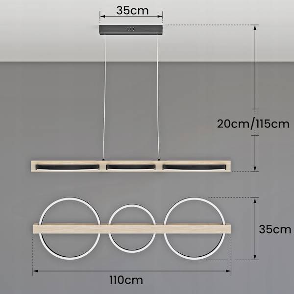 SMART LAMPA WISZ.LT006 68W 3000K 7262 CZARNA+DREW