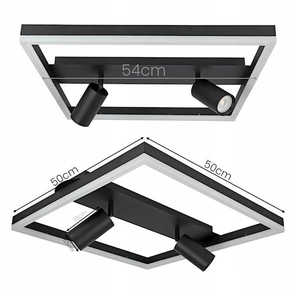 SMART LAMPA SUFIT.GU10+LED 38W 7940 4000K CZARNA