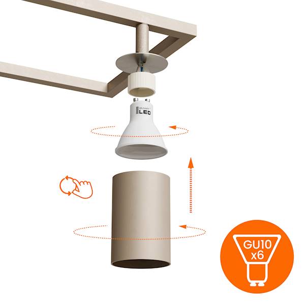 SMART LAMPA SUFIT.6xGU10 7469 LATTEA KASZMIR 