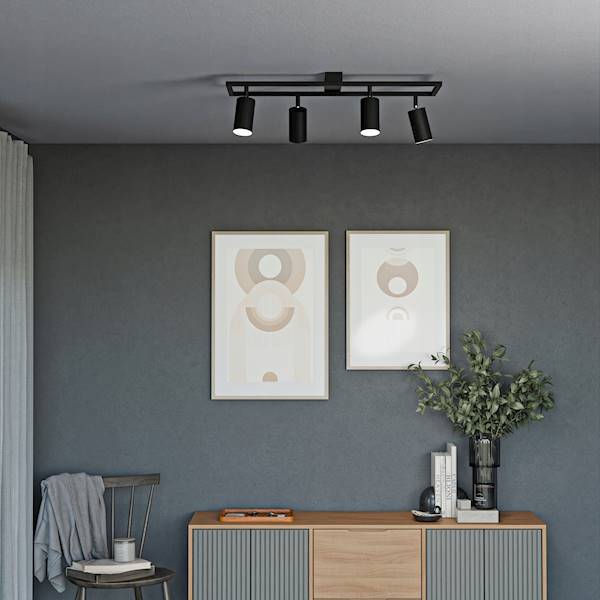 SMART LAMPA SUFIT.4xGU10 1814 RAMKA CZARNA