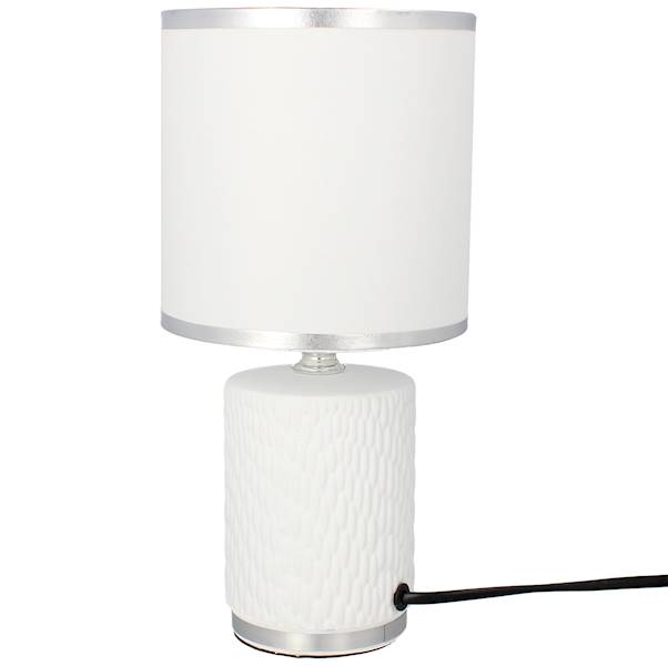 K.LAMPKA CERAMICZNA+ABAŻUR 26cm 1xE14 LK17B BIAŁA 