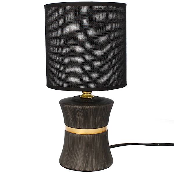 K.LAMPKA CERAMICZNA+ABAŻUR 26cm 1xE14 LK15C CZARNA