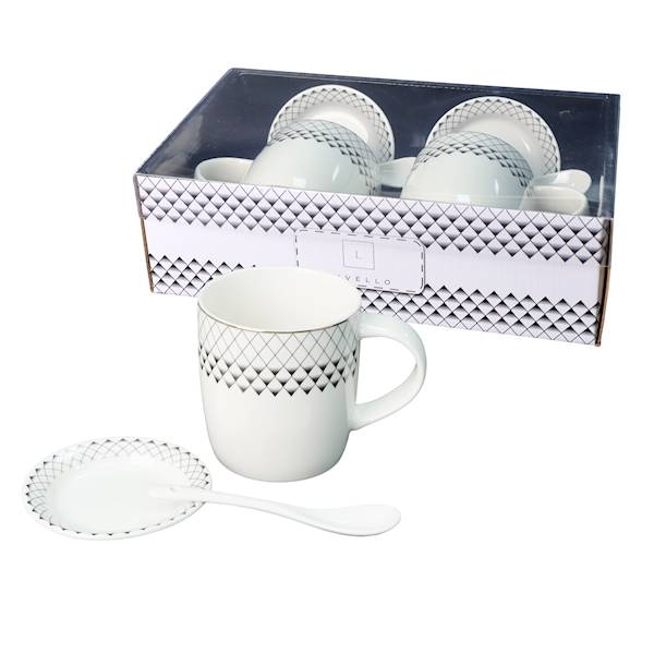 K.MOMENTO 2 KUBKI 340ml+SPODKI+ŁYŻECZKI CR13-06