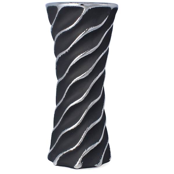 K.WAZON CERAMICZNY 25cm WB3 CZARNO-SREBRNY