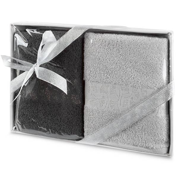 EU.RĘCZNIK BLINK 2 szt.50x90 463504 SREBRNY+STAL.