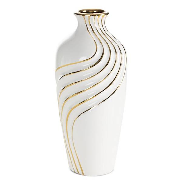 EU.WAZON ESTELA/WAZ/04 12x12x28cm 485685 BIAŁO/ZŁ.