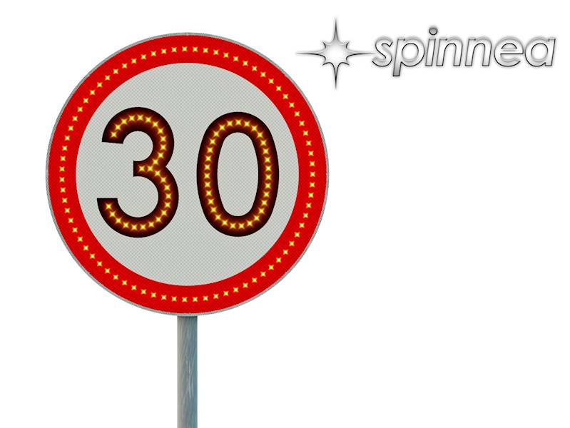 Aktywny Znak B33 - 30 km/h, 800mm, IIg., 12V DC