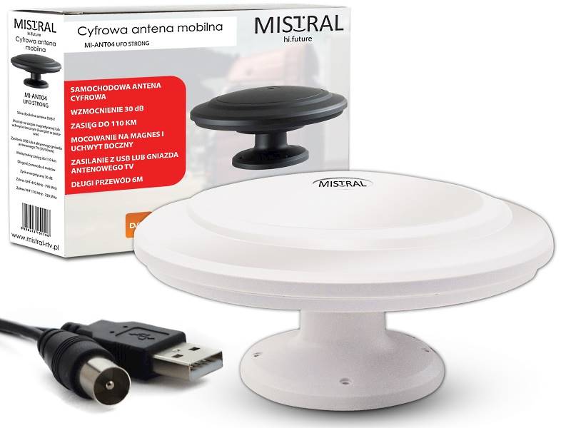 Antena MISTRAL MI-ANT04 UFO STRONG BIAŁA