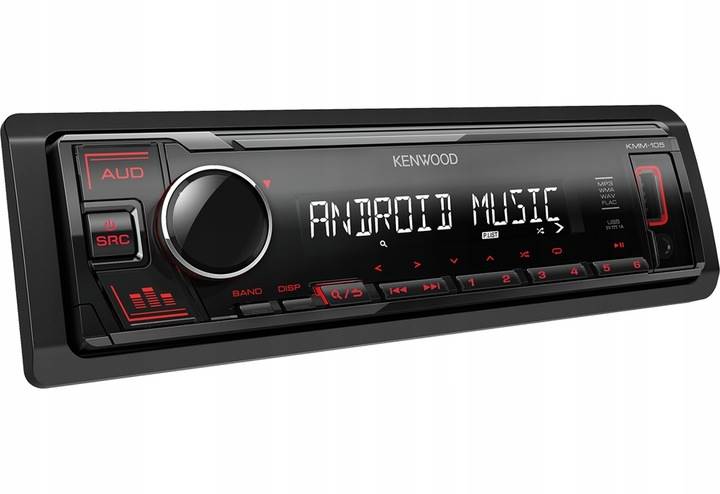 Radio KENWOOD KMM 105 RY czerwony b/nap.