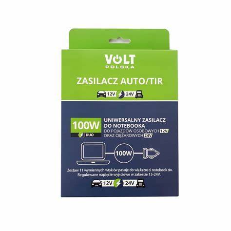 Zasilacz samochodowy do laptopa TIR 12/24V 100W