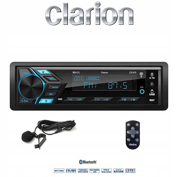 RADIO CLARION P17 z mikrofonem USB/BT+PILOT MULTIC