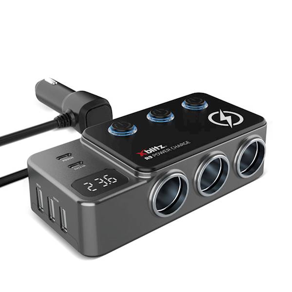 Rozgałęźnik samochodowy Xblitz 12/24V R9 POWER 