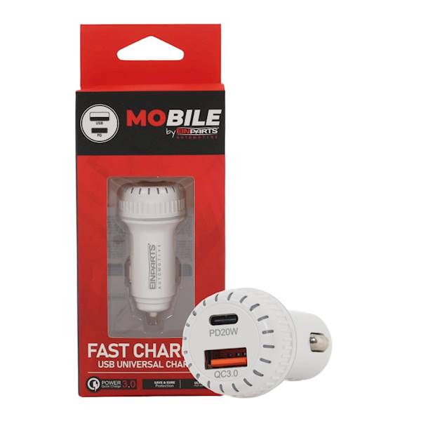 EPMOB25 Ładowarka EinParts b/k 1xC,1xUSB BIAŁA