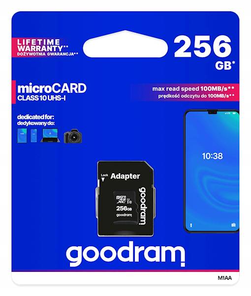 Karta pamięci micro SD GOODRAM 256GB z adapterem