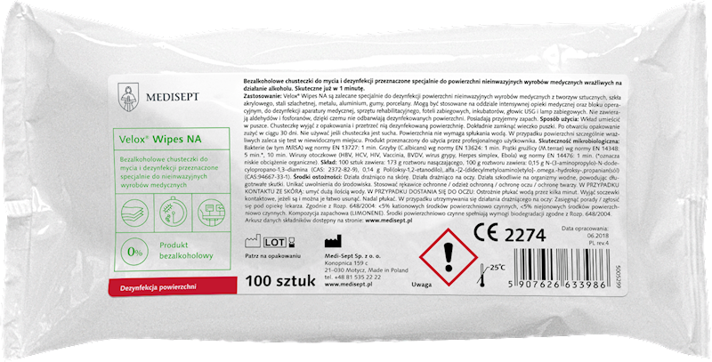 VELOX  CHUSTECZKI 100SZT WKŁAD NA