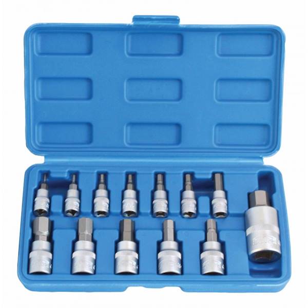 S-H13SAE ZESTAW NASADEK CALOWYCH HEX 1/4" 3/8" 1/2" 13 SZT SATRA