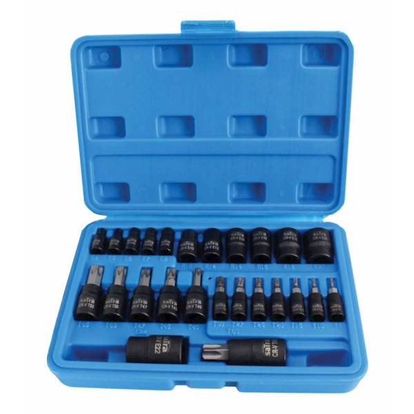 S-H2548T ZESTAW NASADEK TORX/TORX-E 1/4″ 3/8″ 1/2″ 25 SZT SATRA