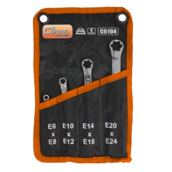 KLUCZE  OCZKOWE TORX  E6-E24 4el. C6104
