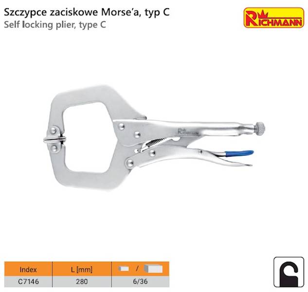 SZCZYPCE ZACISKOWE MORSEA TYP " C " 275mm C7146
