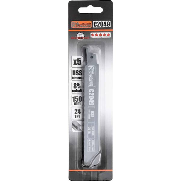 BRZESZCZOT DO LISICY DO METALU HSS-KOBALT 150mm 24 TPI KPL 5szt RICHMANN C2049
